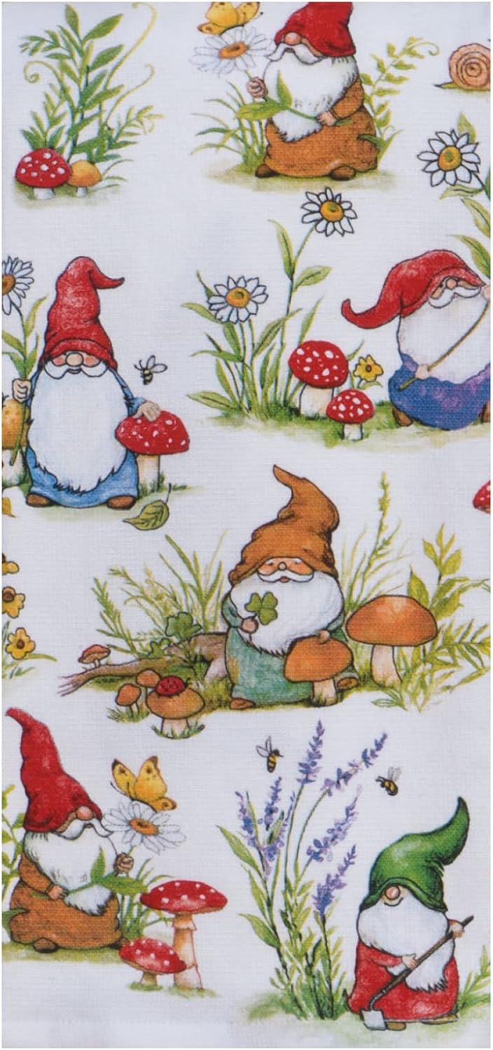 Garden gnome Dual Purpose Terry Kitchen Towel