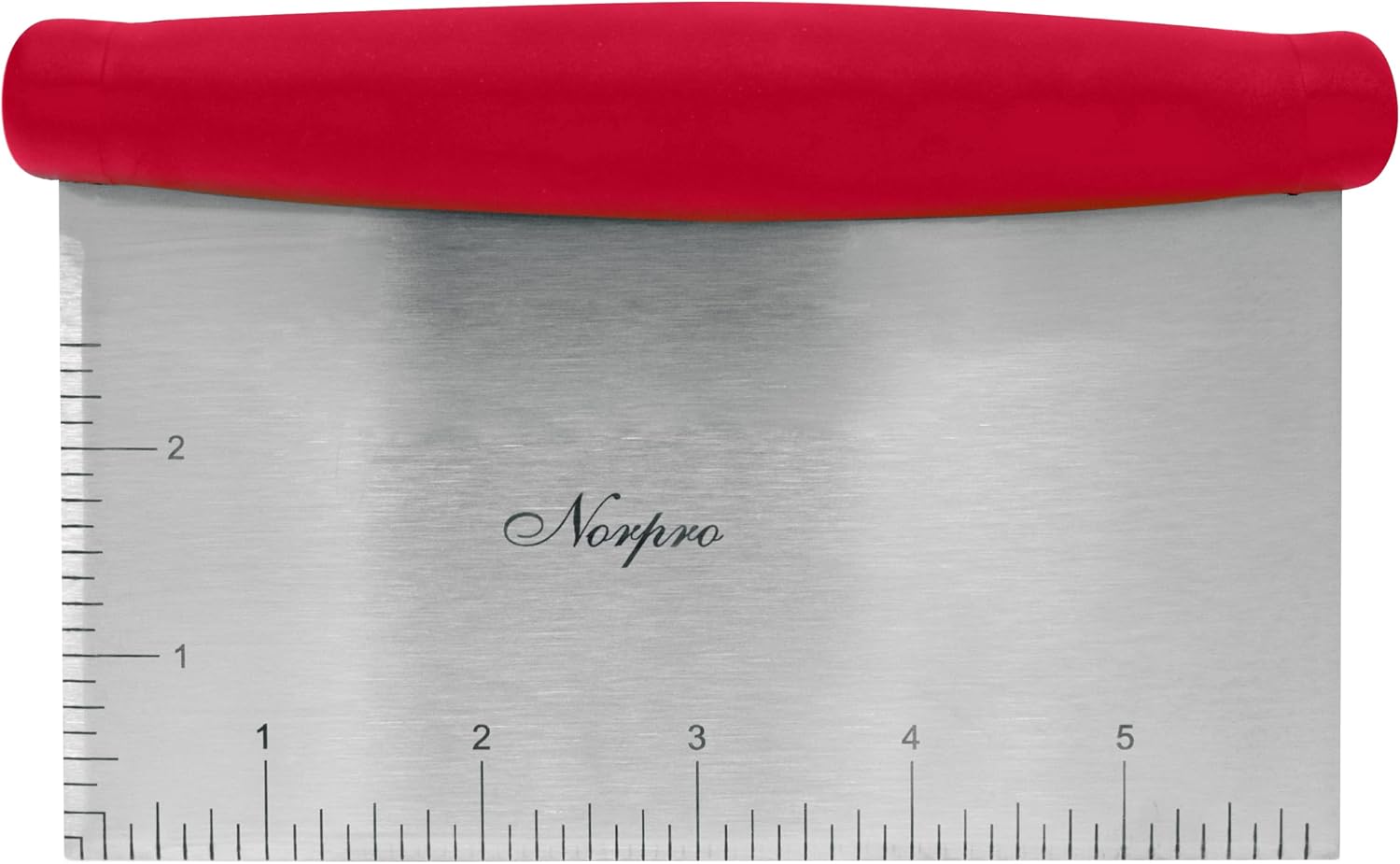 Norpro Grip-EZ Stainless Steel Pastry Bench Scraper and Food Chopper, Red