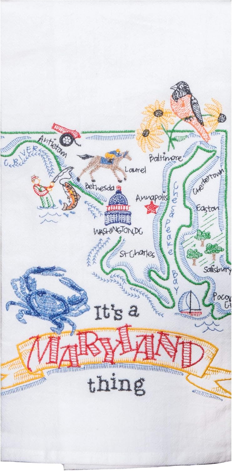 It's a State Thing Maryland Embroidered Flour Sack Towel