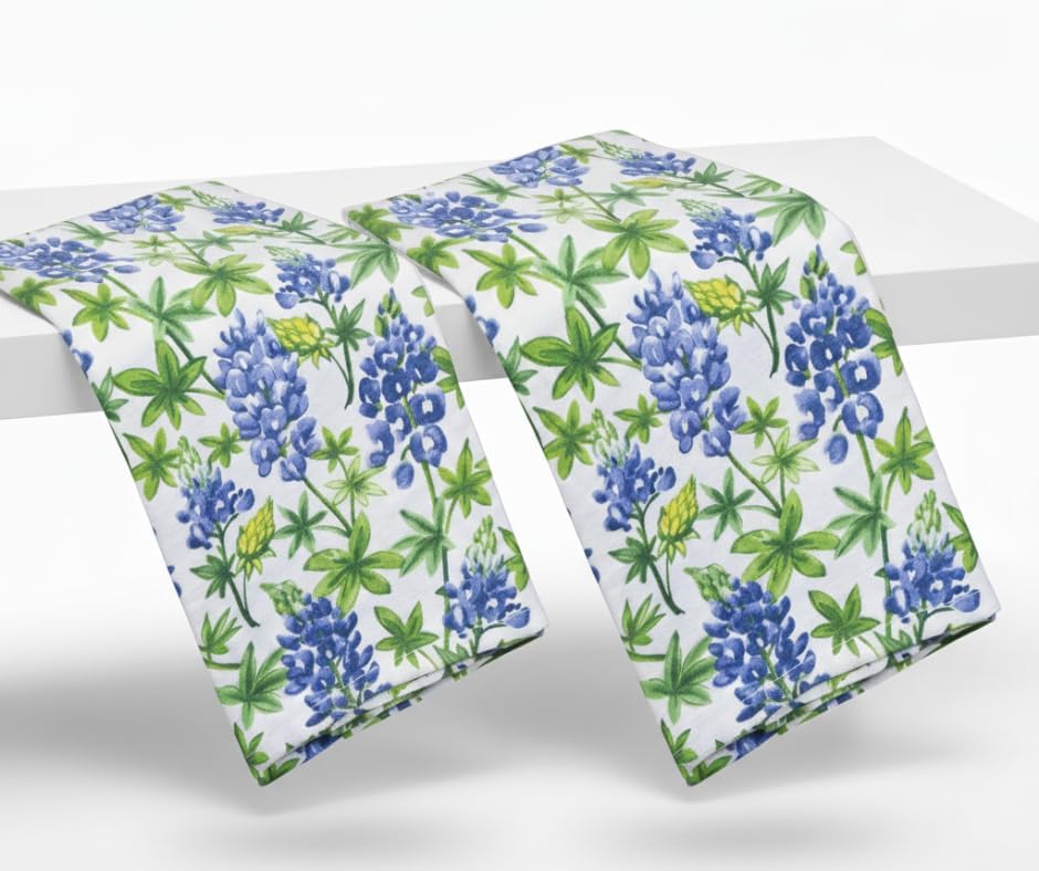 Kay Dee Texas Bluebonnets Dual Purpose Terry Towel: (Pack of 2)