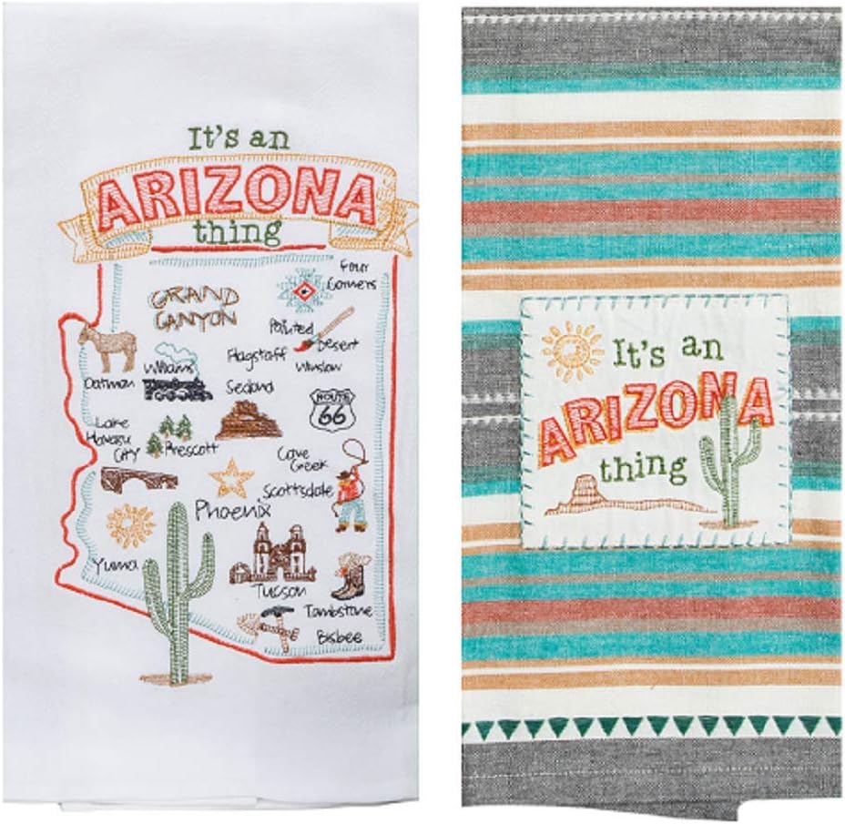 2 Piece Kay Dee Designs Home State of Arizona Embroidered Kitchen Towel Bundle