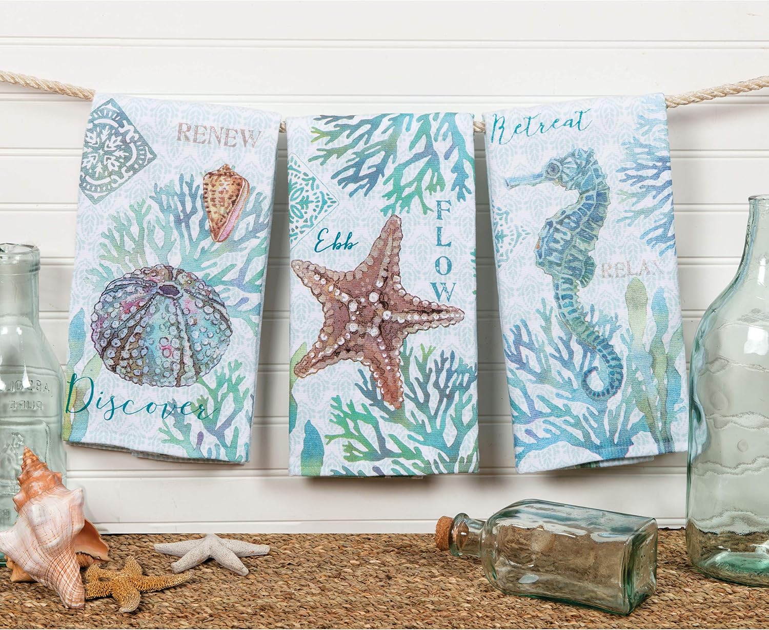 Set of 3 Beachcomber Dual Purpose Terry Kitchen Towels