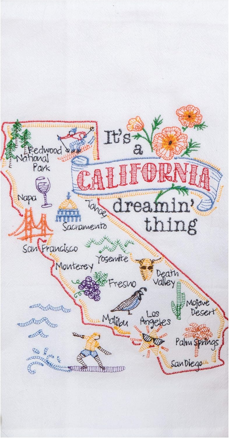 It's a State Thing California Embroidered Flour Sack Towel