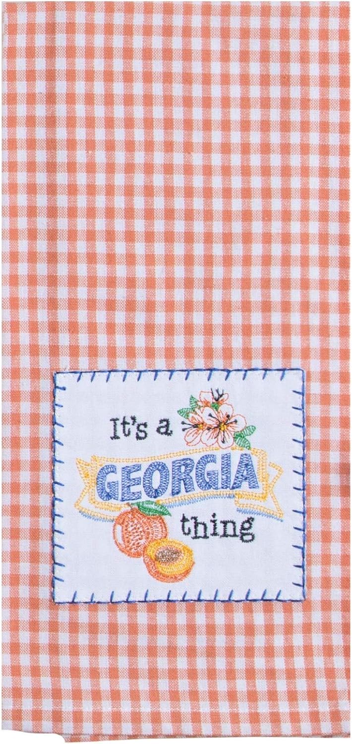 Kay Dee Designs Georgia Map Home State & Souvenir Embroidered Dish Towels, Bundle Set of 2 State of Georgia Kitchen Towels
