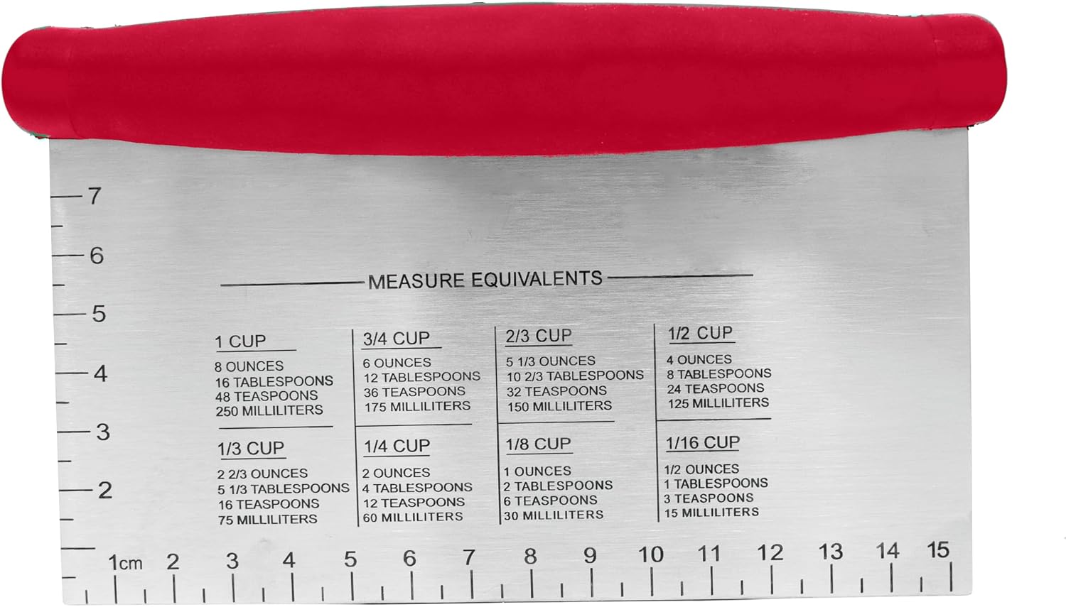 Norpro Grip-EZ Stainless Steel Pastry Bench Scraper and Food Chopper, Red
