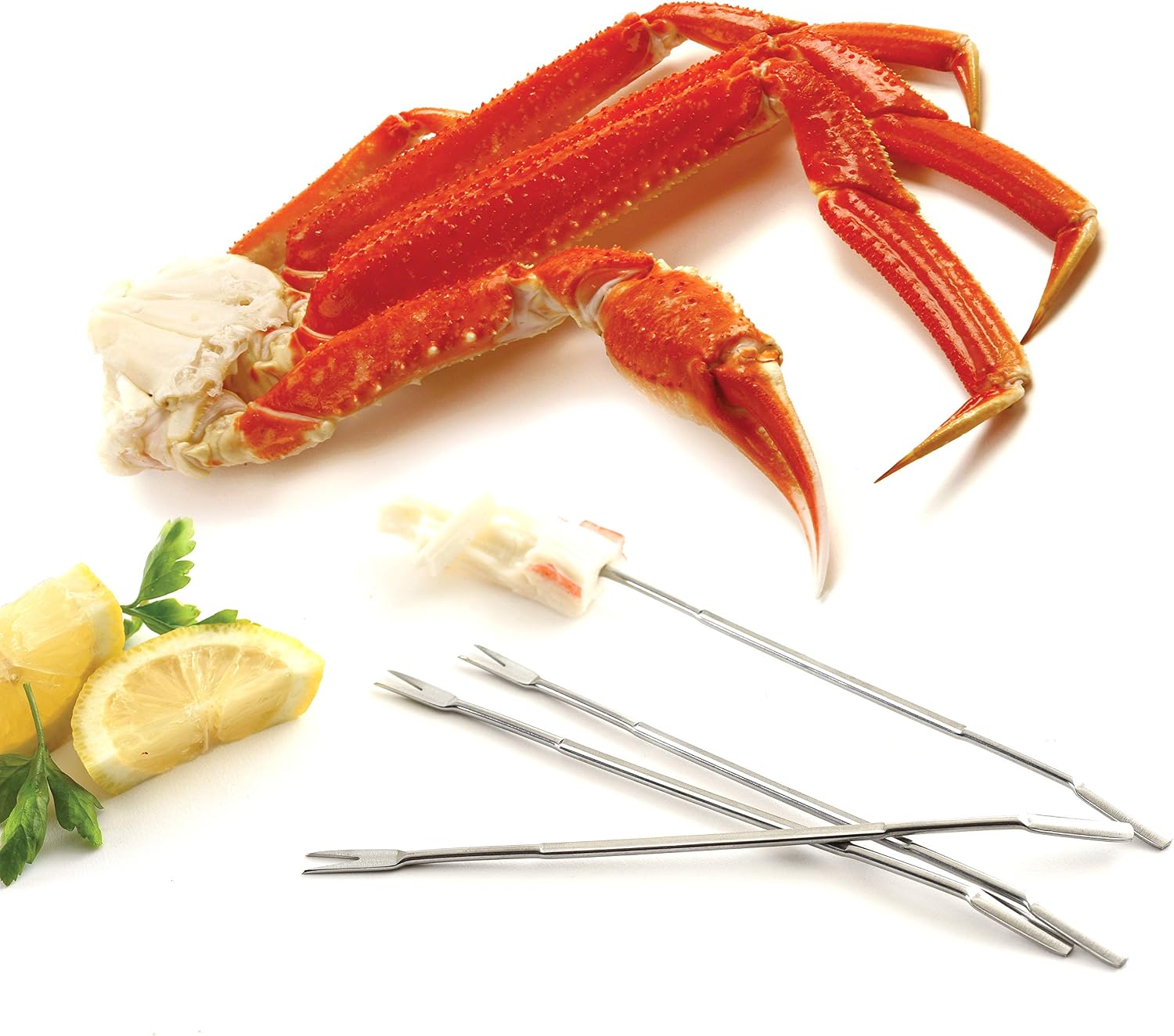 Norpro Stainless Steel Seafood Forks 6.75" | 4-Count per Pack | 1-Pack