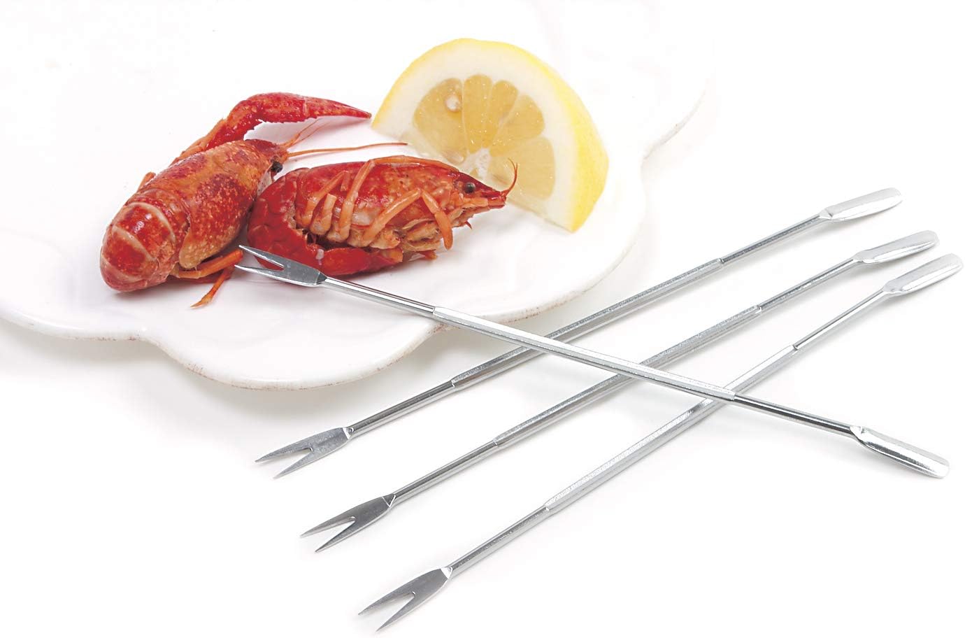 Norpro Stainless Steel Seafood Forks 6.75" | 4-Count per Pack | 1-Pack