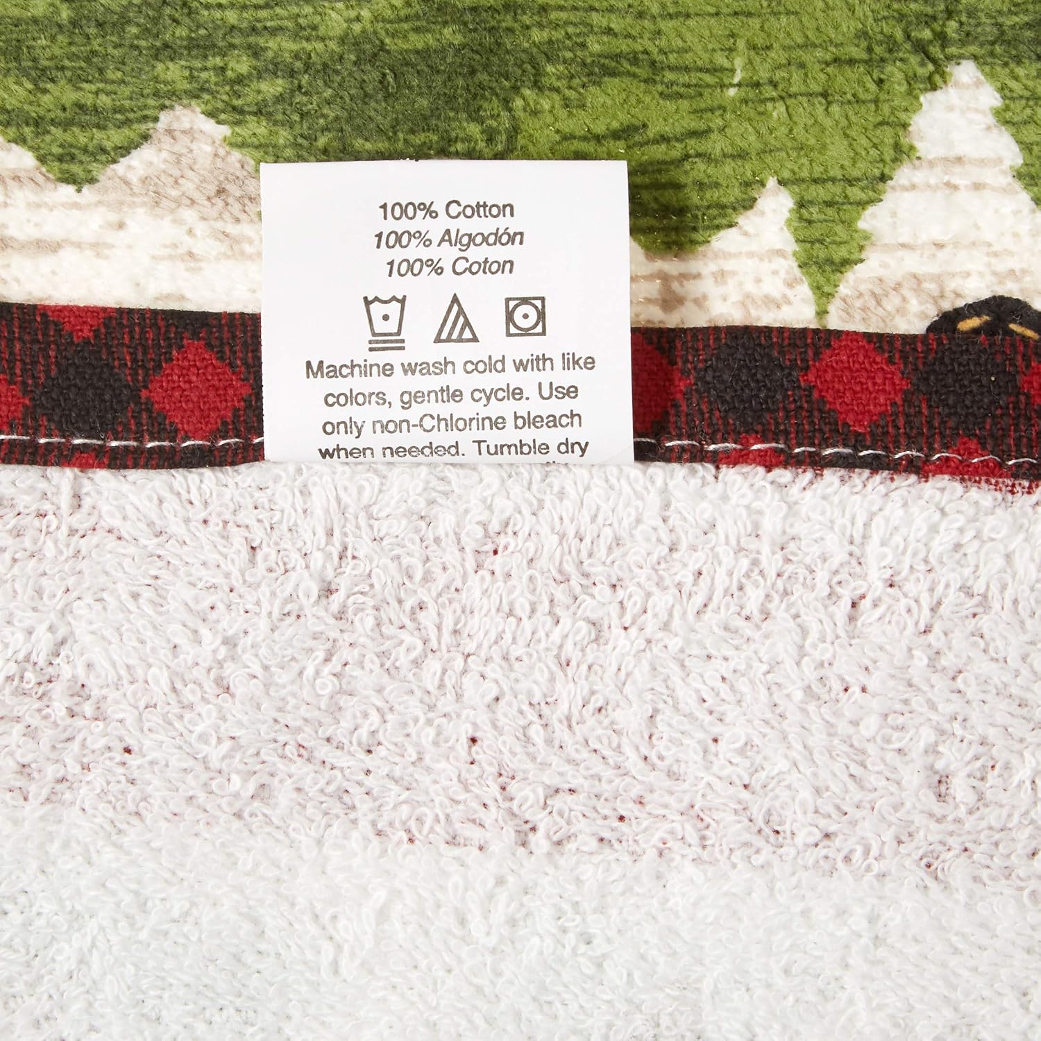 Woodland Moose and Bear Kitchen Terry Towel 2-PC Set Mountain Cabin Woldlife Lodge