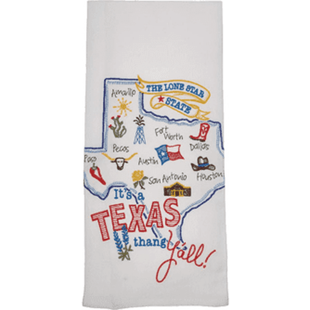 ST Thing Texas EMB F/S Dish Towel, 17.5 x 28, Various