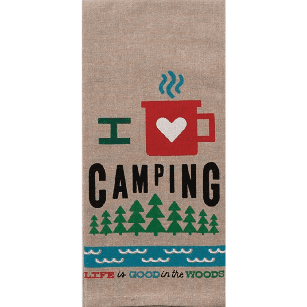 Love Camping Chambray Tea Towel